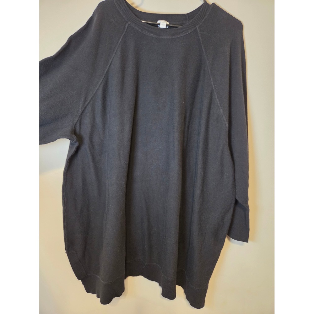 Pure Jill J. Jill Black Raglan Long Sleeve Crew Neck Knit Sweater 4X Plus Size